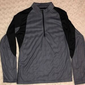 Horn Legend Quarter Zip Shirt Sz S Black white Performance Luxury Long-Sleeve Co